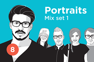 Portrait Illustrations – Mix Set 1