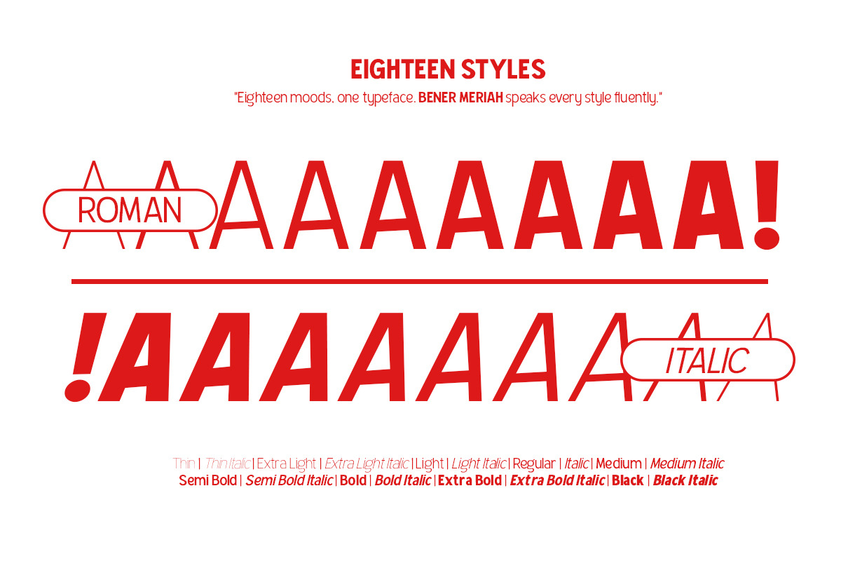Bener Meriah - Sans Serif Family, a Sans Serif Font by Afkari Studio (Photo 3 of 12)