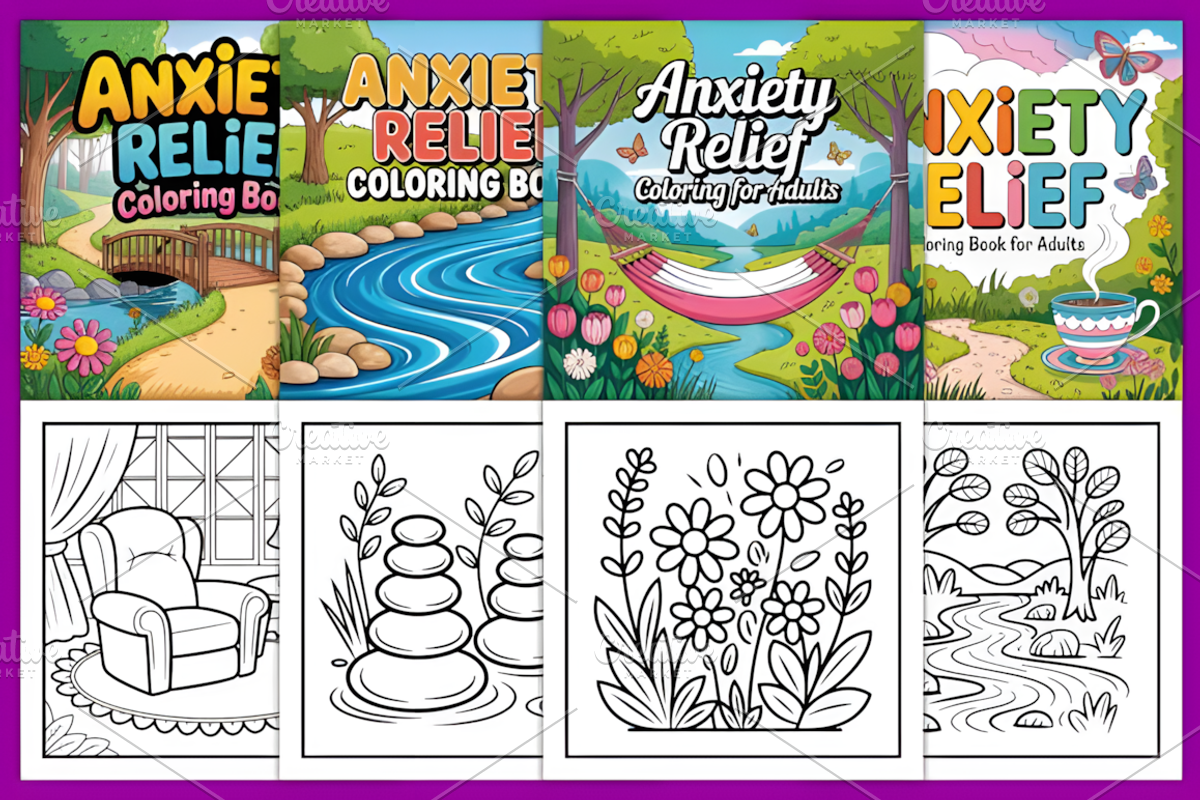 Anxiety Relief Coloring Pages, a Decorative Illustration by Design Station (Photo 4 of 4)