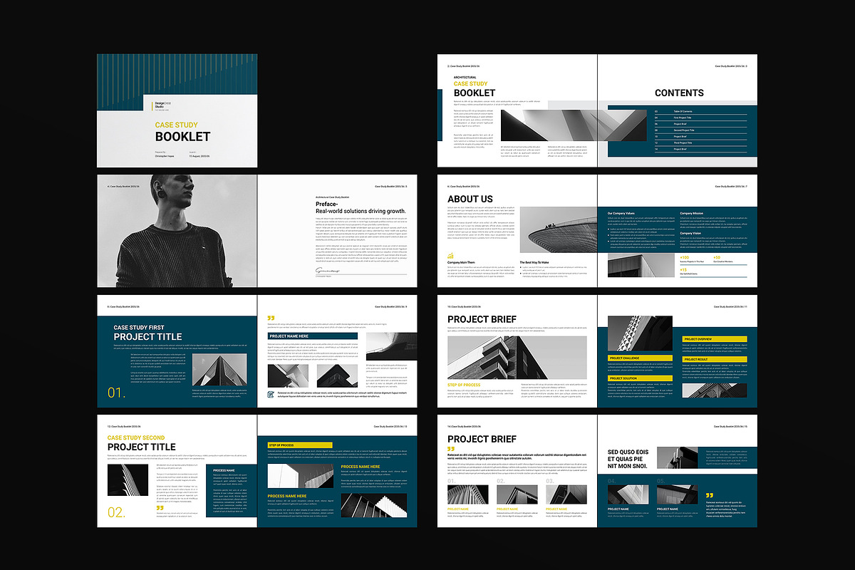 Case Study Booklet Template Landscap, a Brochure Template by DesignCrest (Photo 11 of 13)