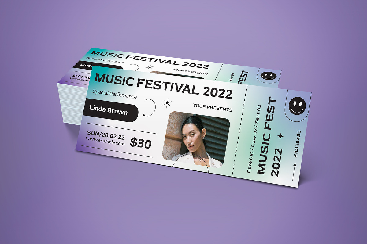 Ticket Music Fest, a Card Template by graphicook (Photo 2 of 3)