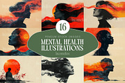15 Mental Health Illustrations, a Healthcare Illustration by Incomelion (Thumbnail 1 of 6)