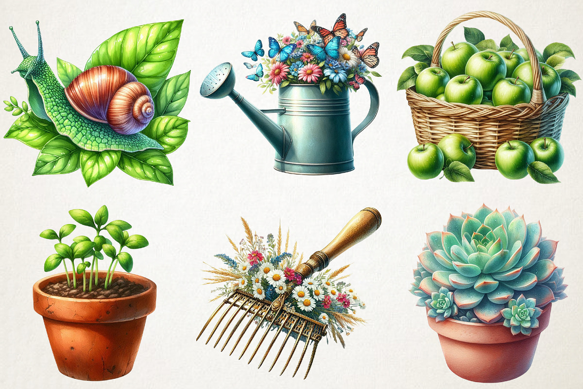 Green Garden Clipart, an Illustration by RobertsArt (Photo 5 of 7)