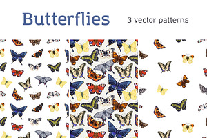 Vintage Butterflies Seamless Pattern