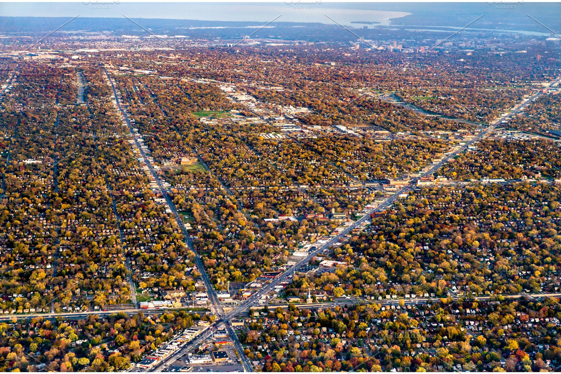 Suburban area near detroit usa containing aerial, suburbia, and view, a Nature Photo by Leonid Andronov