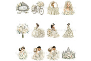Elegant Watercolor Wedding Clipart, a Decorative Illustration by Nicole Branger Art (Thumbnail 8 of 22)