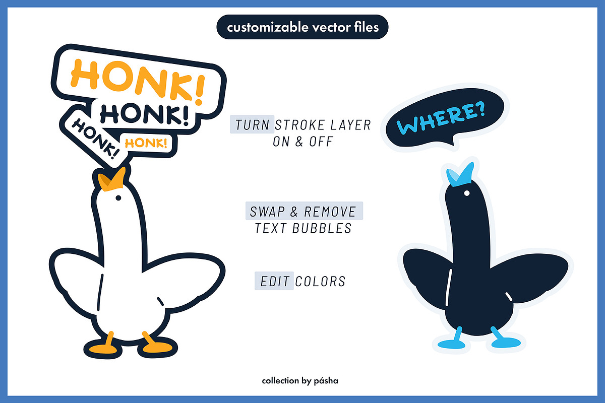 Funny cute Goose, an Animal Illustration by Pásha (Photo 4 of 5)