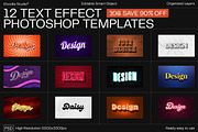 12 Text Effect Templates, a Layer Style Add-On by iDoodle Studio (Thumbnail 1 of 6)