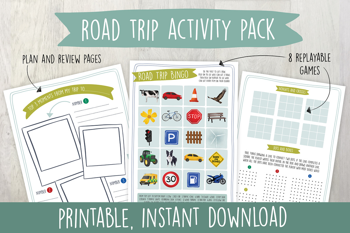 Road Trip Activity Pages - Download, an Illustration by Doodle Dibs (Photo 1 of 3)
