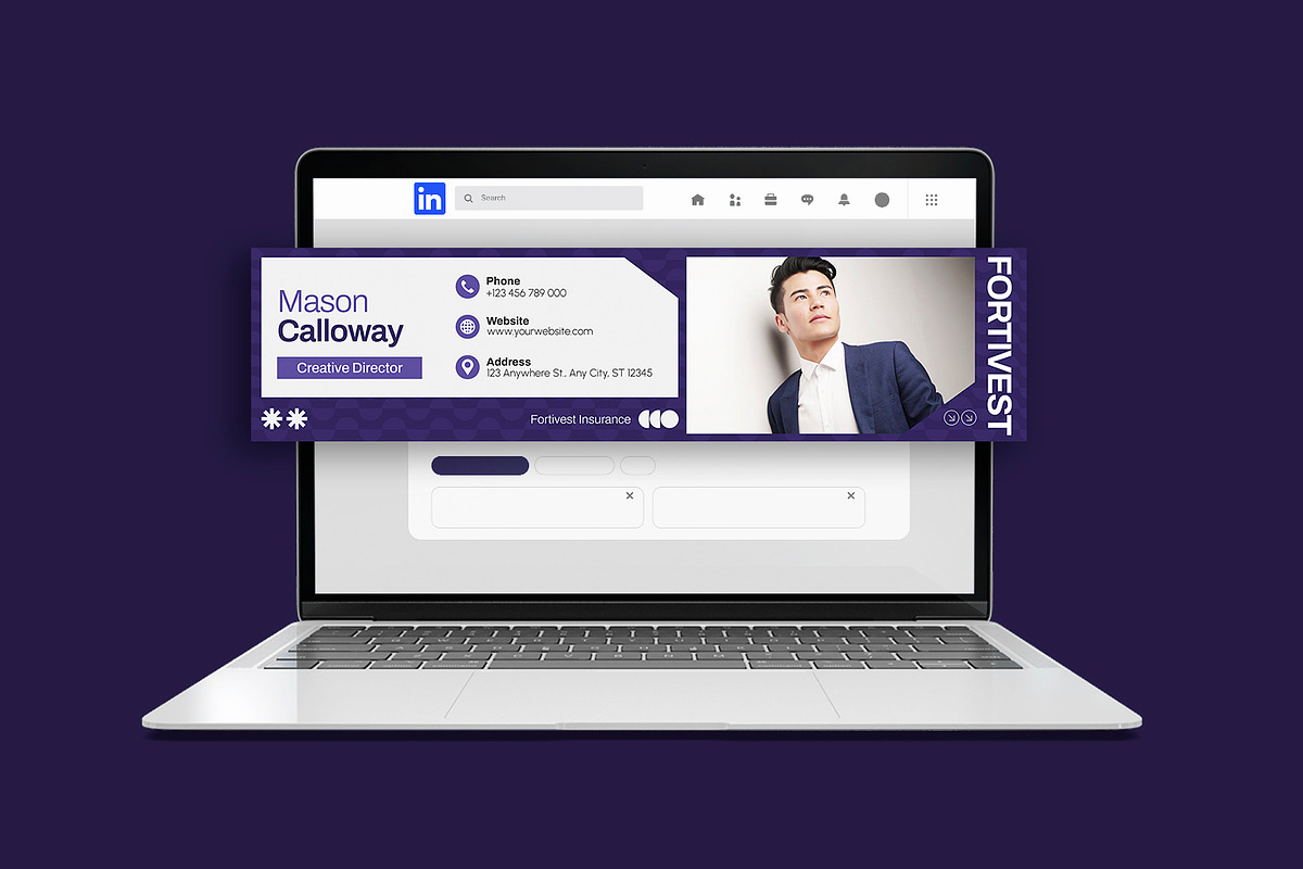 Fortivest Insurance LinkedIn Banner, a Social Media Template by Esensifiksi.studio (Photo 2 of 3)