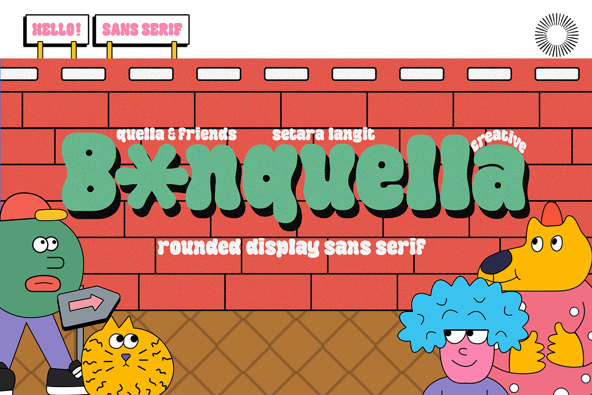 Bonquella - Fat & Fun, a Sans Serif Font by Setara Langit CreativeStd (Photo 1 of 6)