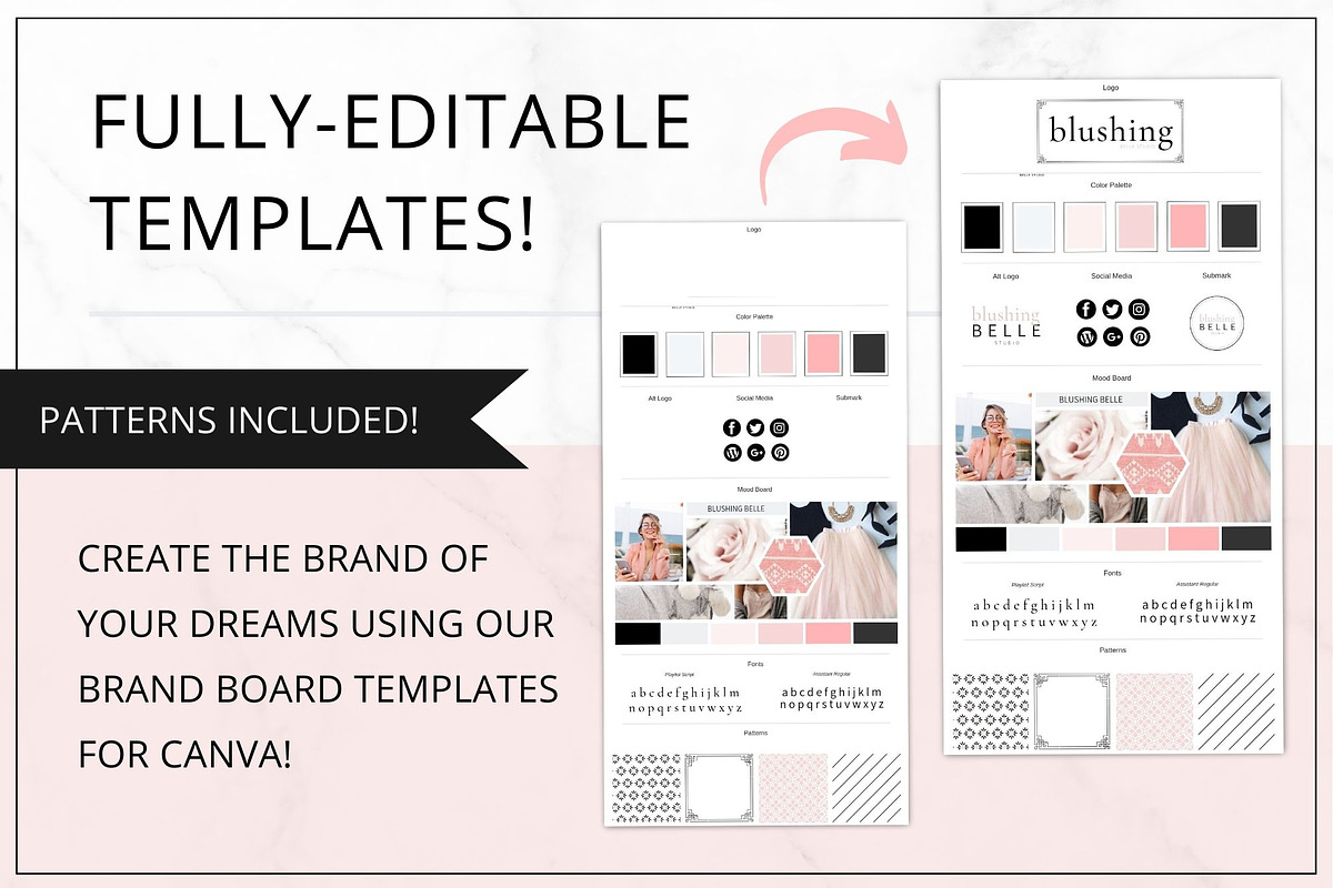 Brand Board Template Canva InDesign, a Branding & Logo Template by Lady Boss Studio (Photo 2 of 3)