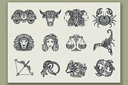 Zodiac Vector Set, a Decorative Illustration by Molly art (Thumbnail 2 of 16)