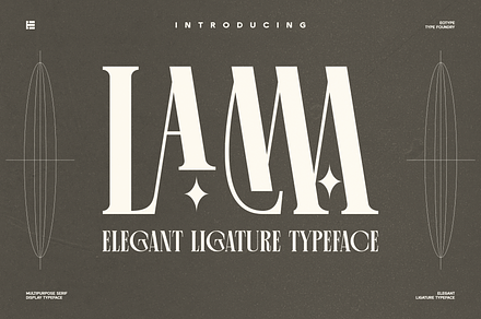 Lama | Condensed Stylish Ligature, a Serif Font by Eotype Studio