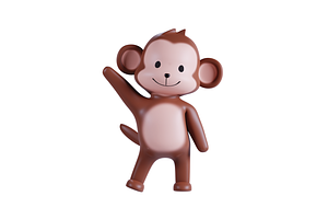 3D Pack Cute Animal Monkey