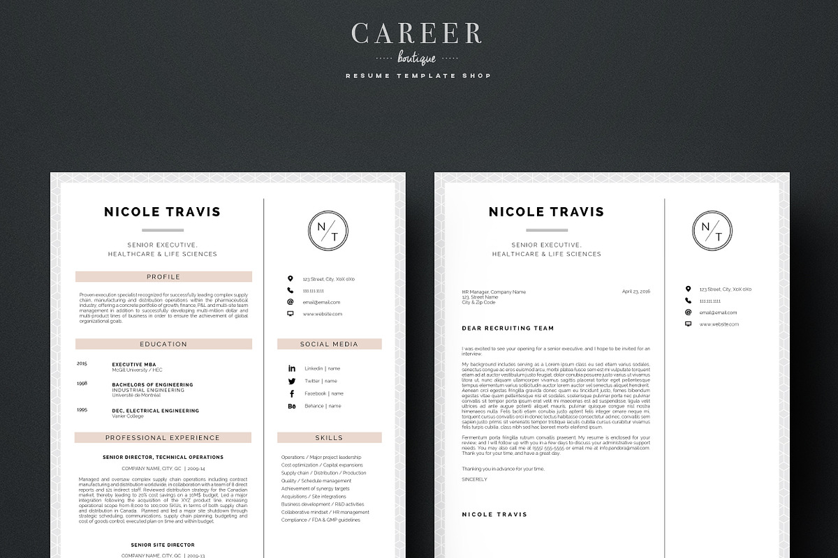 Modern Resume & CoverLetter Template, a Resume Template by careerboutique (Photo 6 of 6)