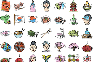 South Korea Illustration Set