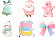 Pastel Christmas Clipart, an Illustration by Black Bird Studio (Thumbnail 3 of 6)