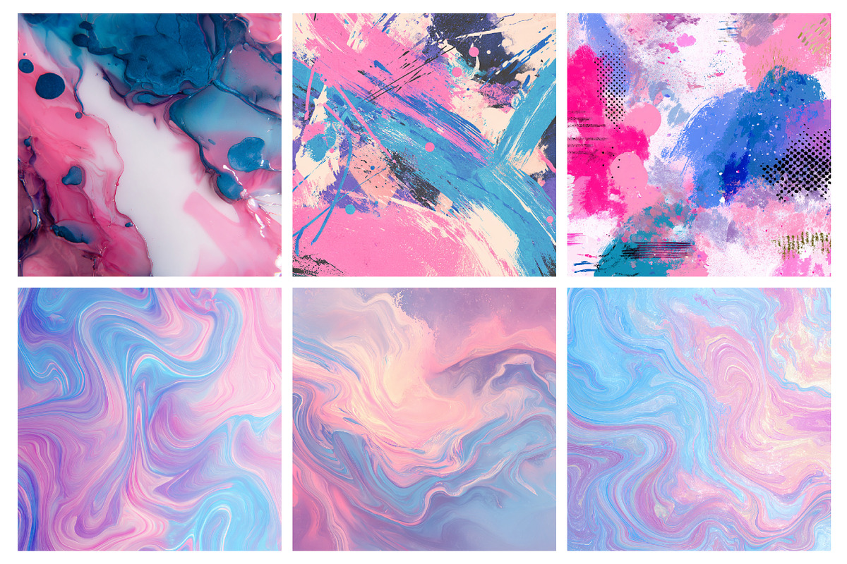 Pink And Blue Abstract Digital Paper, a Texture Illustration by RobertsArt (Photo 6 of 6)