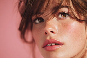 Close-up portrait of a smiling woman with freckles, a Person Photo by AlyaAnd