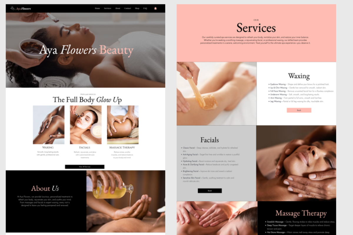 Elegant Spa & Wellness WIX Website preview 3