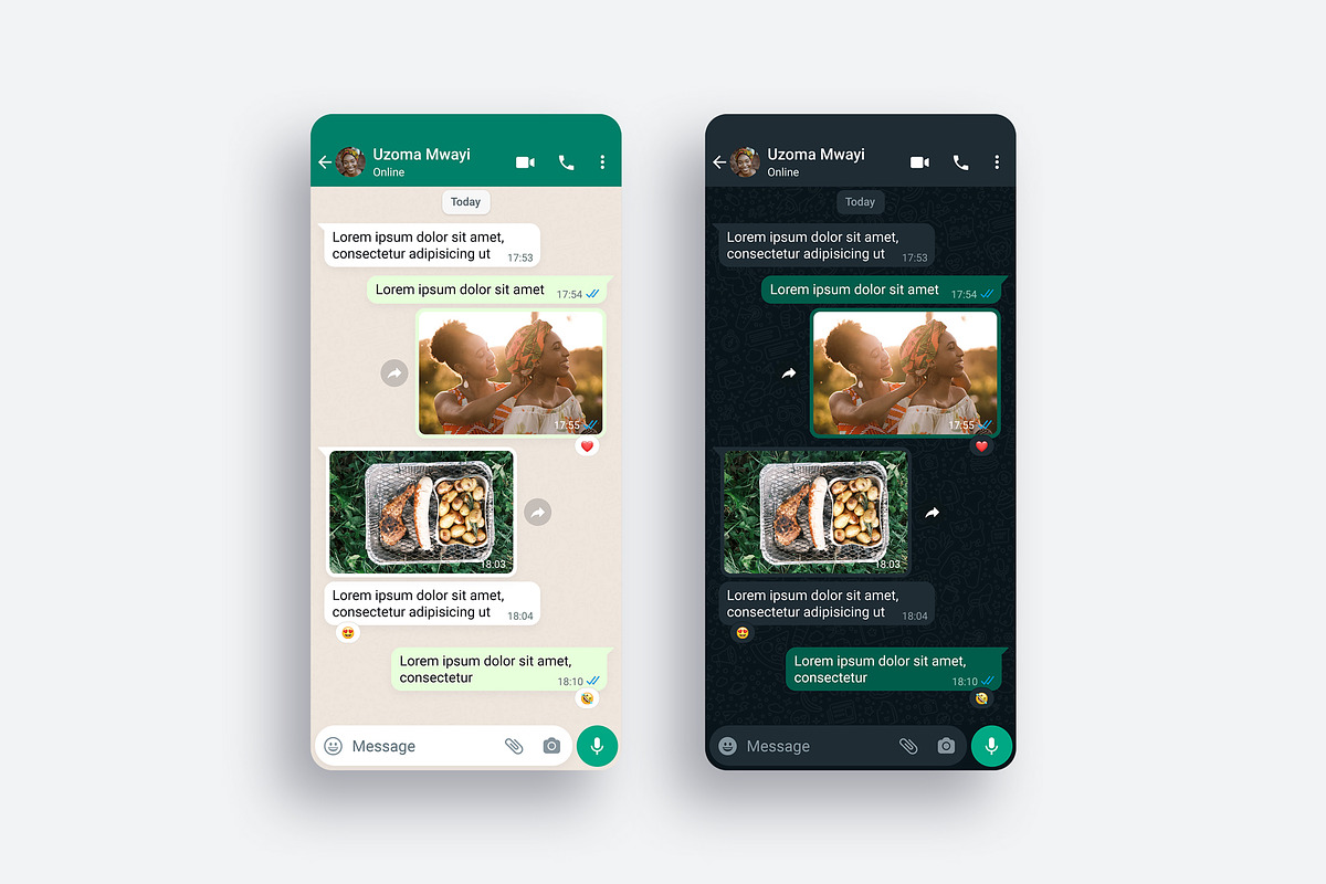 WhatsApp Template PSD Mockup, a Social Media Template by Dilshod Sobirov (Photo 5 of 10)