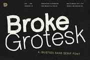 BROKE GROTESK Handmade Sans Serif, a Sans Serif Font by Lund Design Co. (Thumbnail 1 of 10)