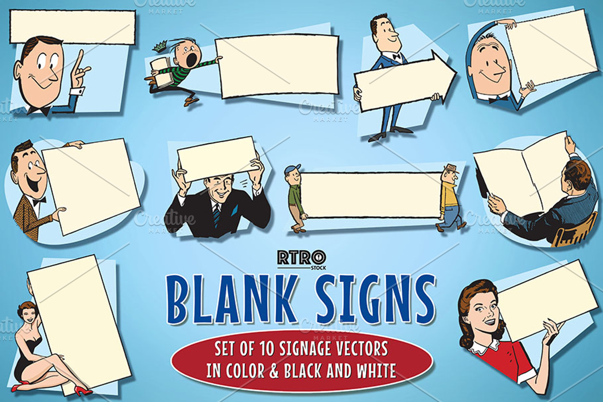 RTRO Blank Signs 1, a Person Illustration by RTRO Stock (Photo 1 of 5)