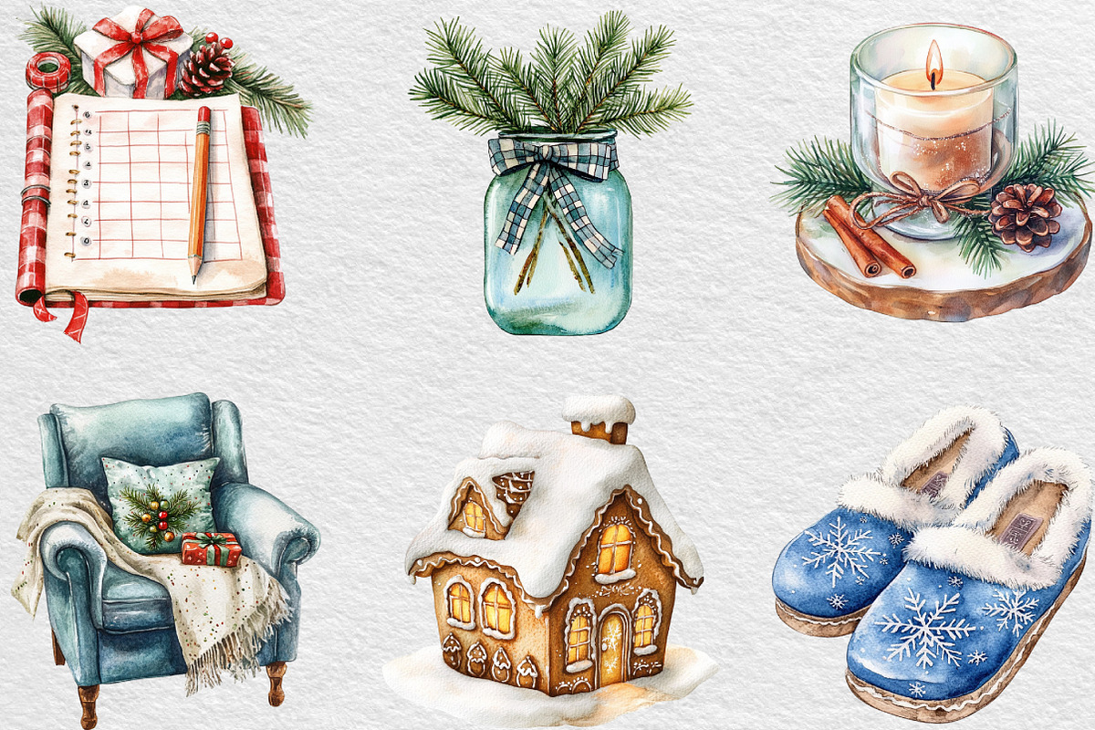 Cozy Christmas Time Clipart, an Illustration by Black Bird Studio (Photo 4 of 6)