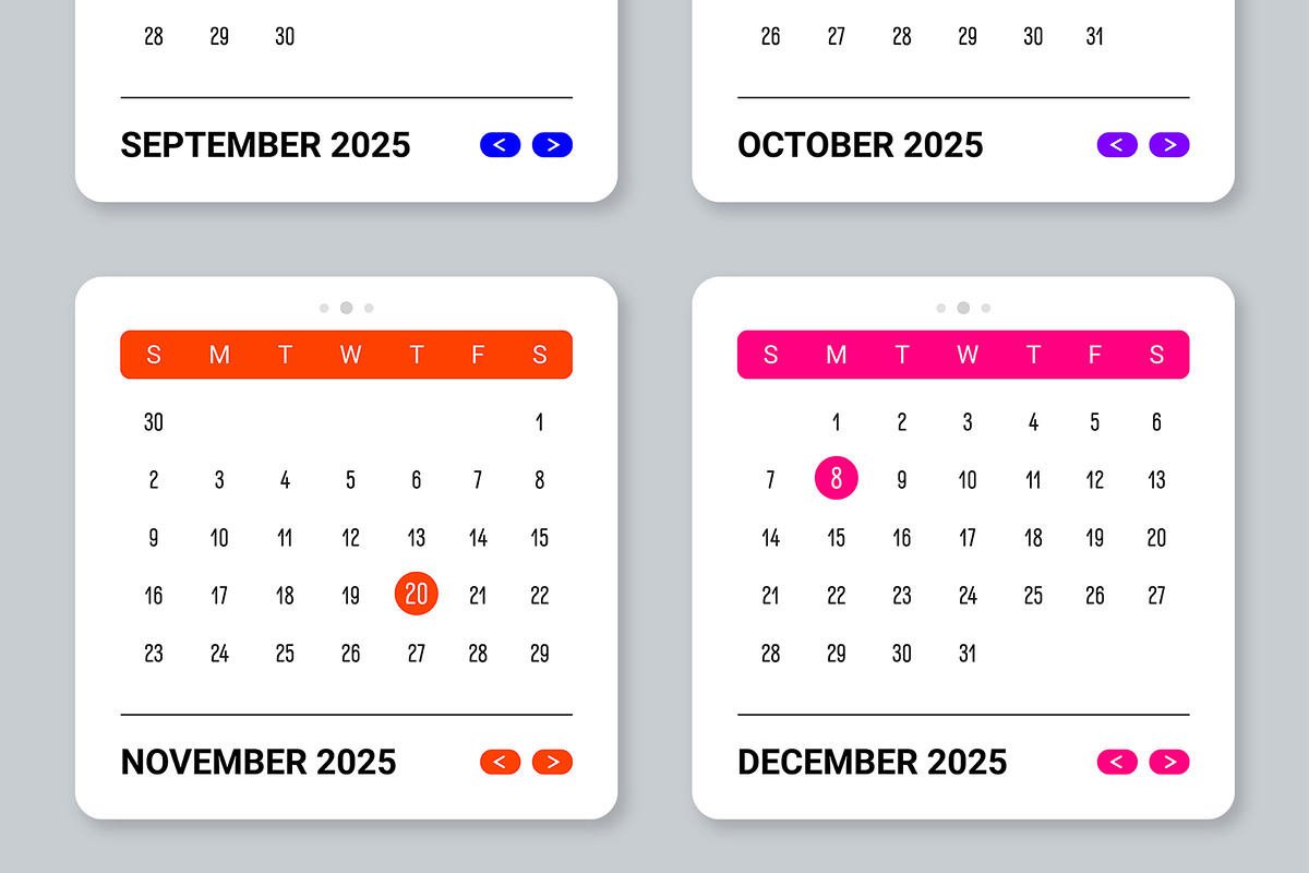 Web Calendar Template 2025, an UI Kit Template by ContestDesign (Photo 7 of 7)