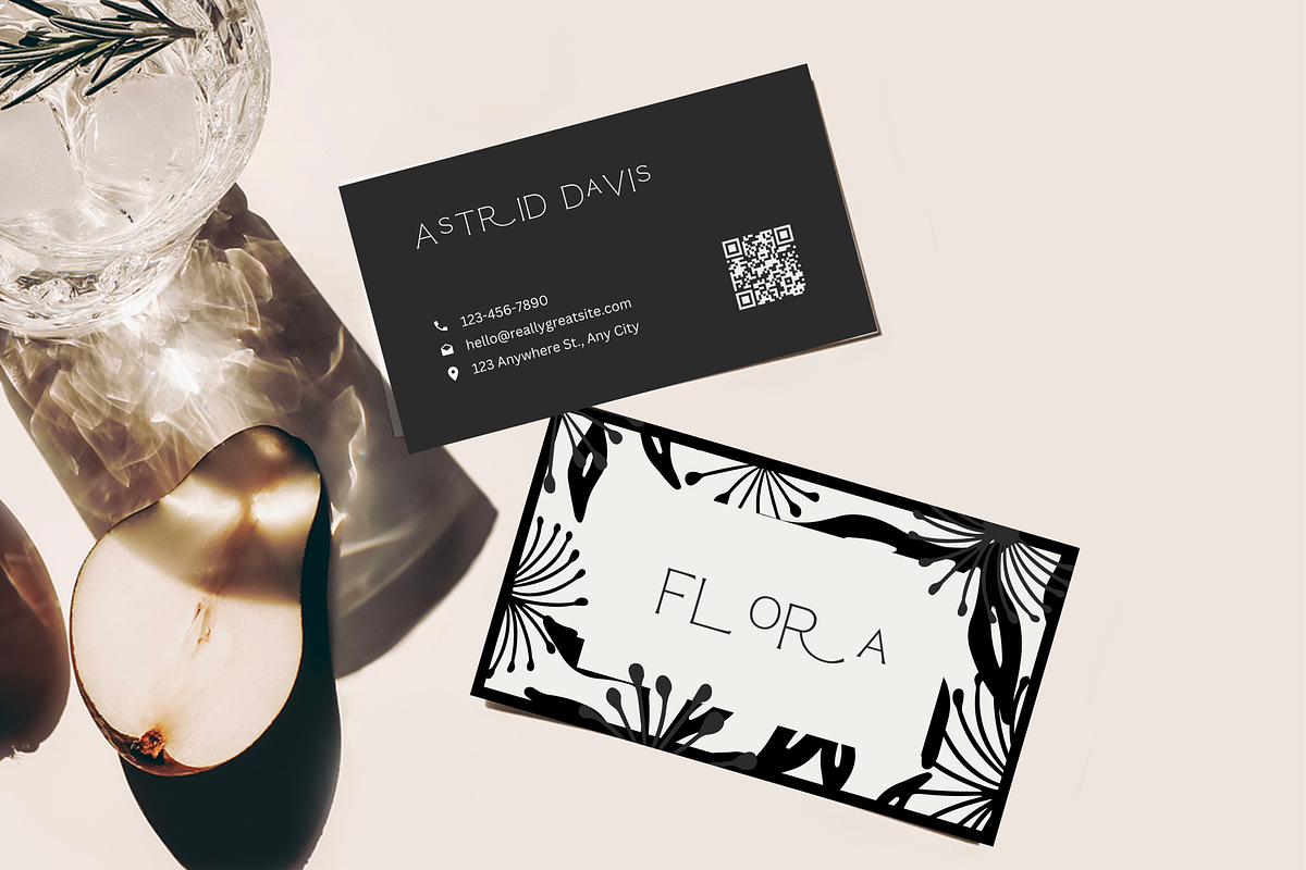 Floral Business Card Template Canva, a Business Card Template by LePosey Studio (Photo 1 of 7)