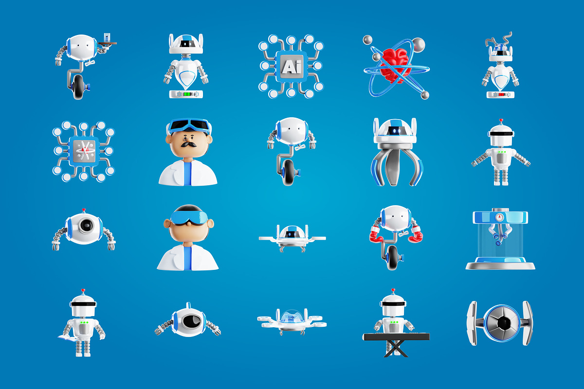 3D Robotic Illustration, an Object 3D Model by SLAB! Design (Photo 4 of 4)