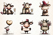 Watercolor New Year Cow Clipart, an Illustration by DreamCafeArt (Thumbnail 4 of 6)