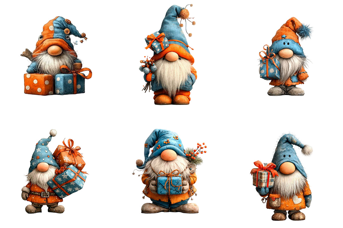 Christmas Gnome Gift Box Clipart, an Illustration by DreamArtGraphic (Photo 3 of 4)