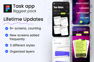 Task manager app design pack UI KIT