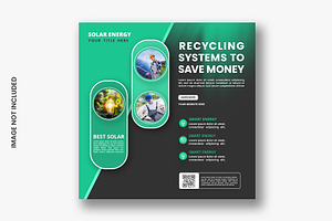 Renewable clean solar energy post, a Social Media Template by graphics city