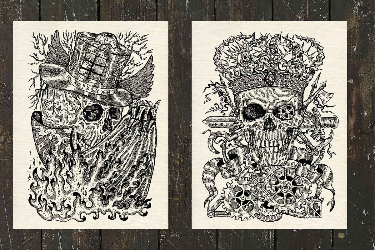 Evil skulls. Part 2, an Illustration by Samiramay (Photo 3 of 6)