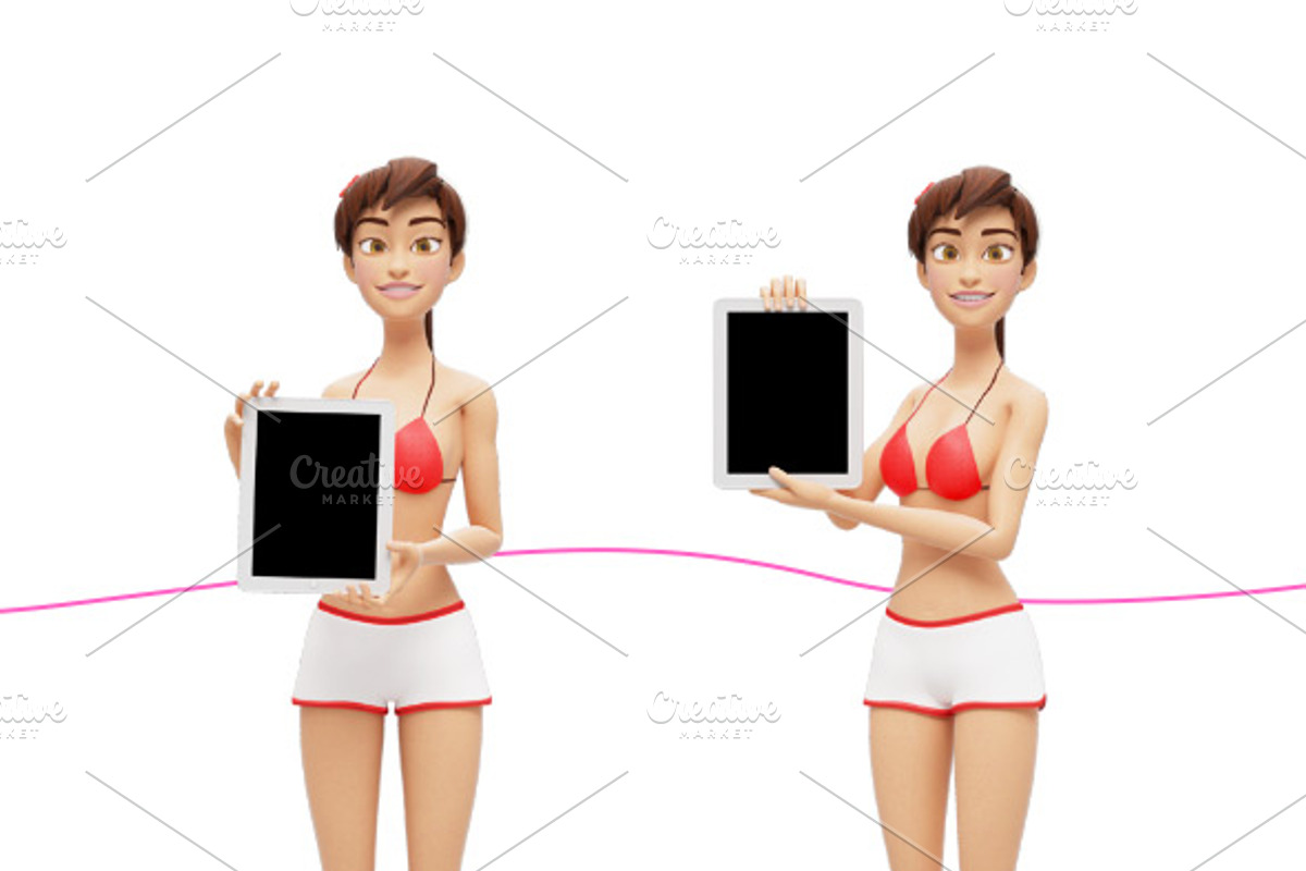 35 Promo Mock-Ups w/ Swimsuit Jenny, an iPad Mockup by Oleg Ribar (Photo 7 of 30)