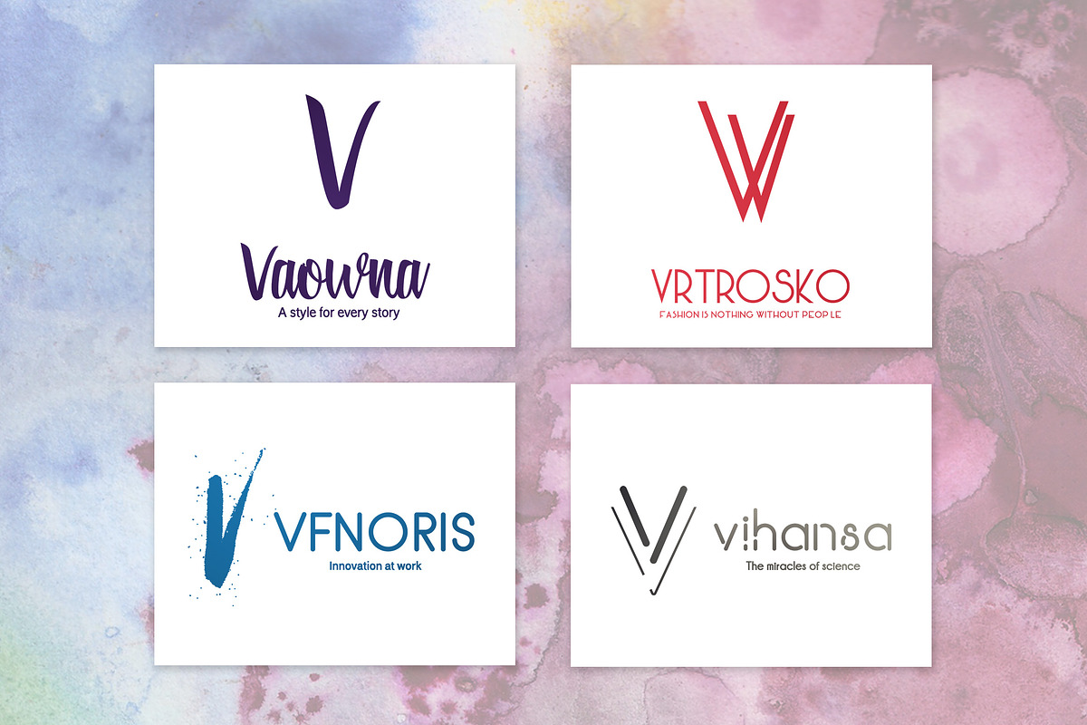 20 V Letter Alphabetic Logos, a Branding & Logo Template by AN Productions