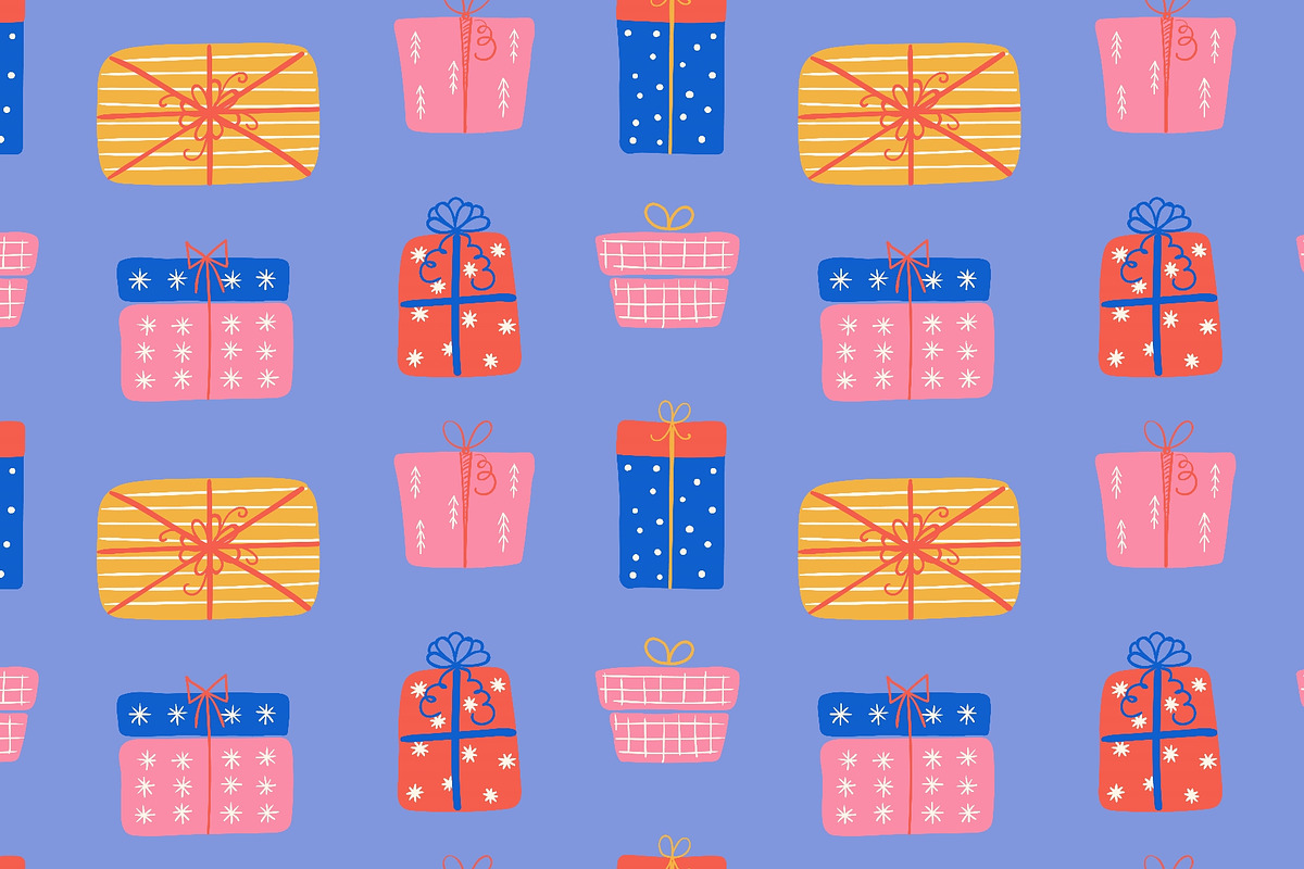 Colorful gift, present in box with, a Pattern Graphic by sceptical cactus (Photo 2 of 3)