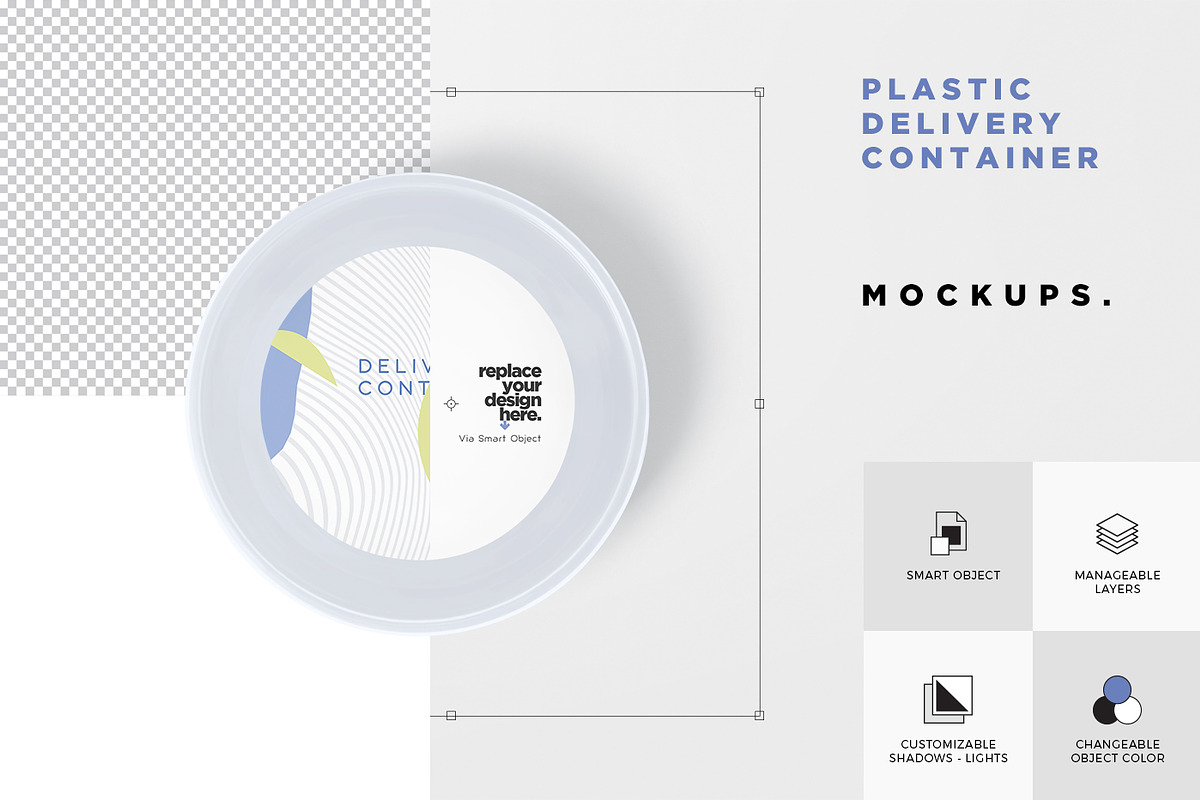 Round Plastic Box Label Mockups, a Cups & Container Mockup by GfxFoundry (Photo 8 of 8)