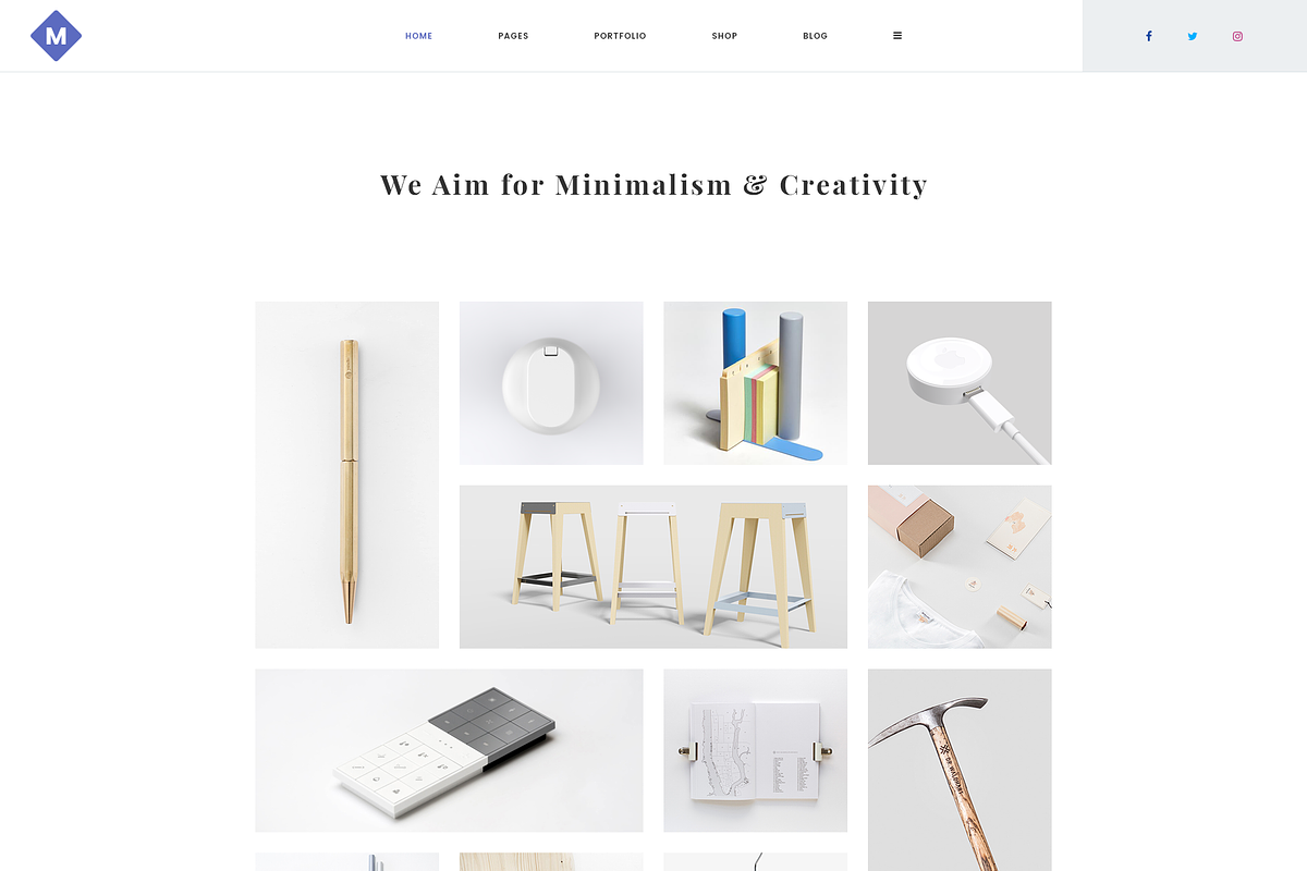 M - Minimal PSD Portfolio Template, a Landing Page Template by bigpsfan's SHOP (Photo 6 of 24)