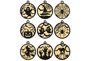 Halloween Ornaments Laser Cut SVG, an Object Graphic by DreamCafeArt (Thumbnail 3 of 9)
