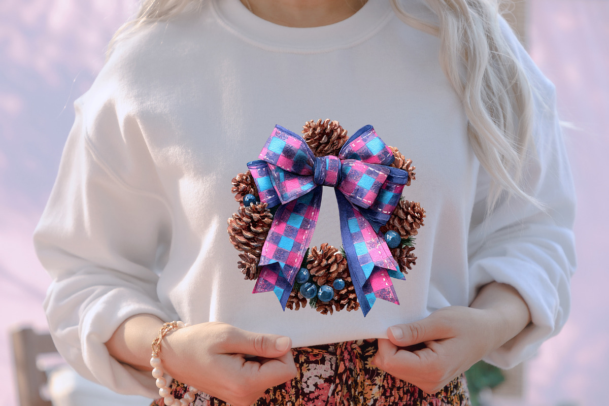 Christmas Pink Blue Plaid, an Illustration by designcity5 (Photo 5 of 5)