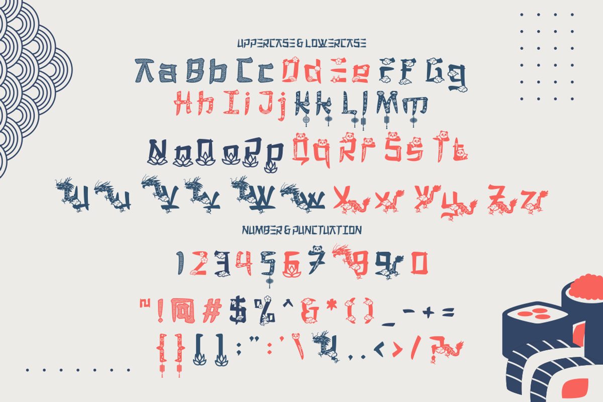 Sushi Fusion - Asian Theme Font, a Font by PutraCetol Studio (Photo 6 of 11)