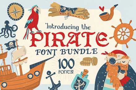 Pirate Font Bundle - 100 Fonts!, a Serif Font by HipFonts