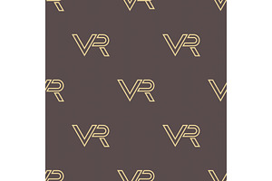 Seamless Vector Pattern. VR Logos, a Pattern Graphic by FineArtStudio