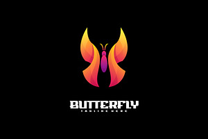 Butterfly Gradient Colorful Logo.