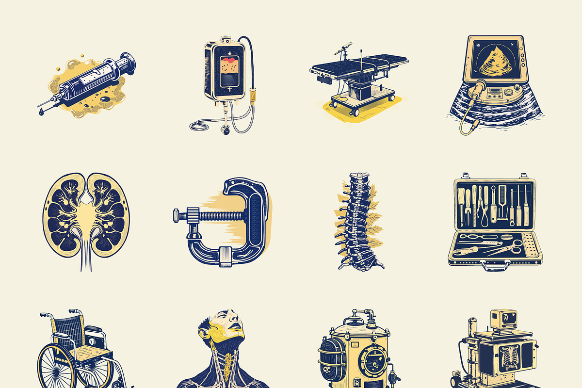 Vintage Medical illustrations, a Healthcare Illustration by Creative Stall (Photo 9 of 9)