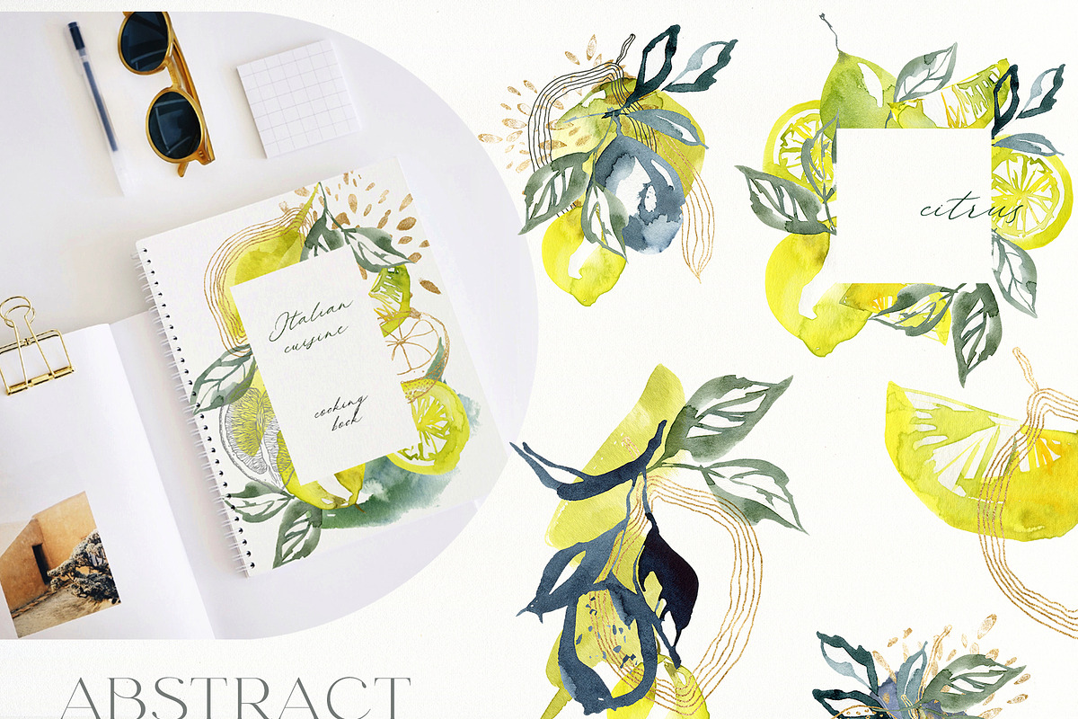 Lemon Watercolor illustration floral, a Food Illustration by Yuliya Derbisheva (Photo 5 of 9)